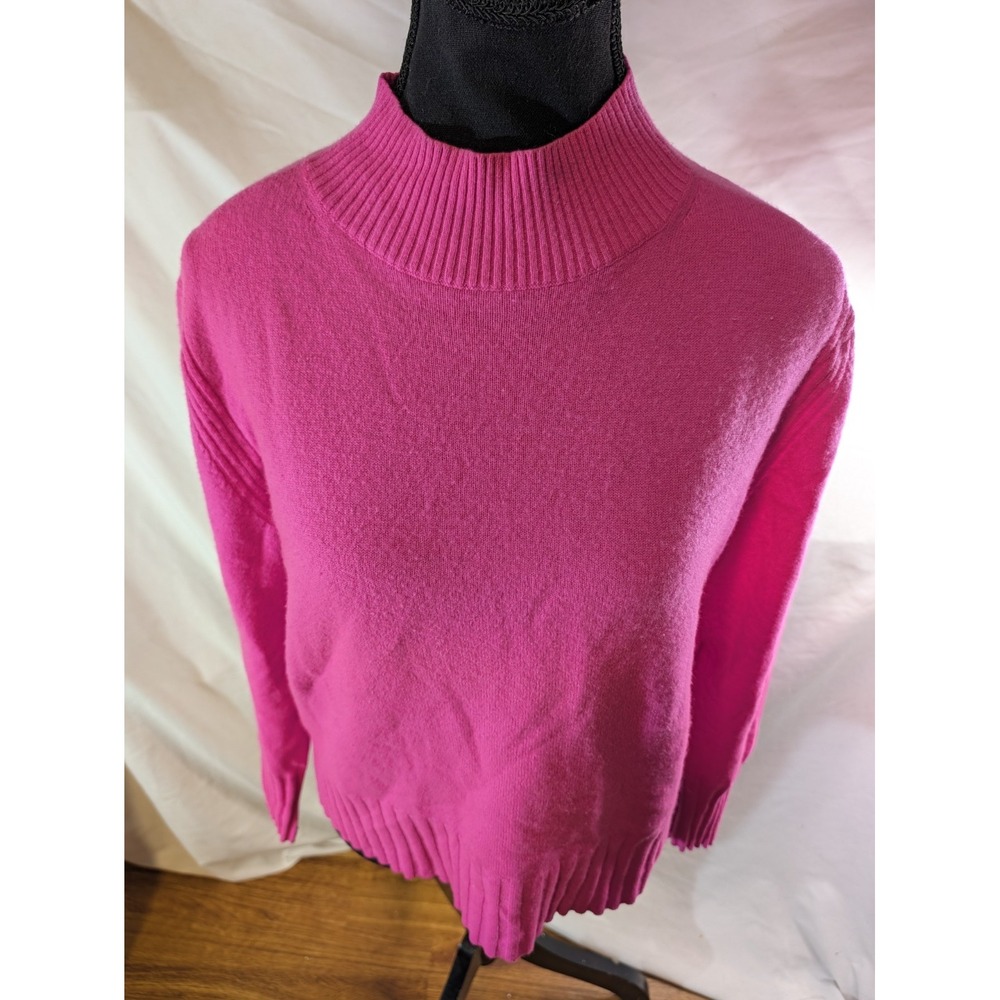J Crew Sweater Women's Small Pink 100% Cashmere Mock Neck Raglan Knit Pullover